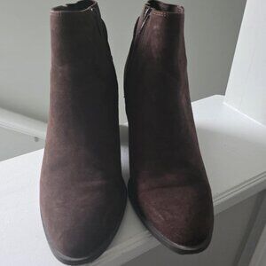 Dark Brown Suede Ankle Booties